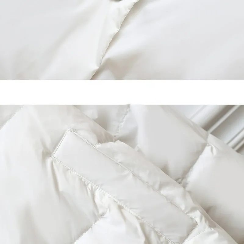 Women White Duck Down Jacket Winter Coat Female Simple Parkas Loose Stand Collar Outwear Short Given To Philandering Overcoat