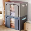 Large Capacity Clothes Storage Box Foldable Oxford Cloth Dustproof Storage Box with Zipper Wardrobe Organizer Household Items 5