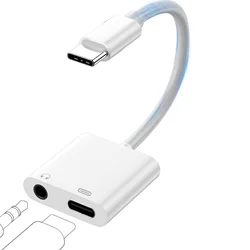 USB - C Dual Function Audio & Charging Adapter (WHITE)