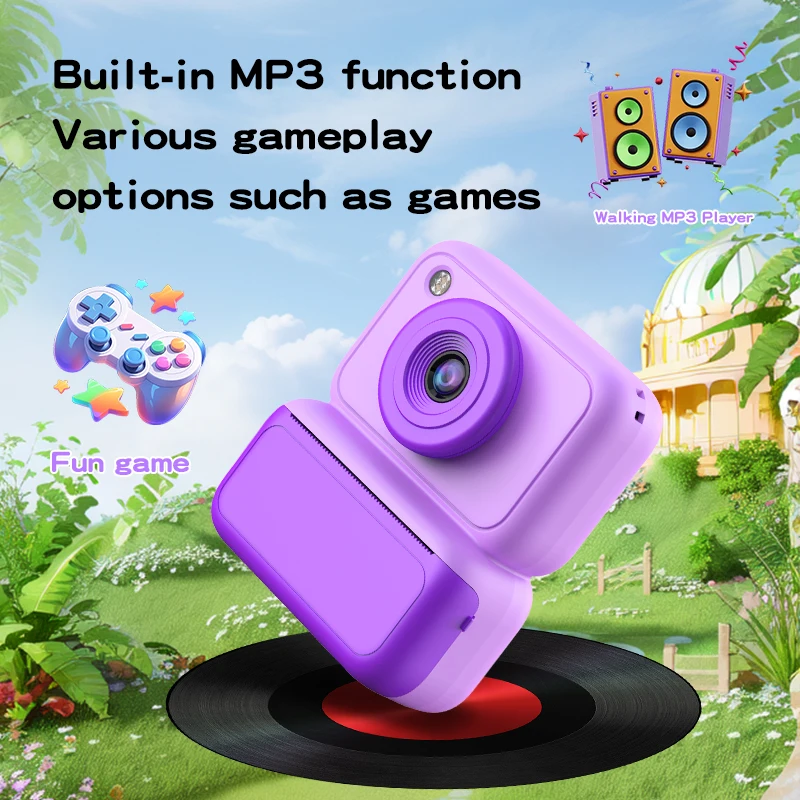 Kids Instant Print Camera with HD Dual Lens and Long Battery Life - Cute Design