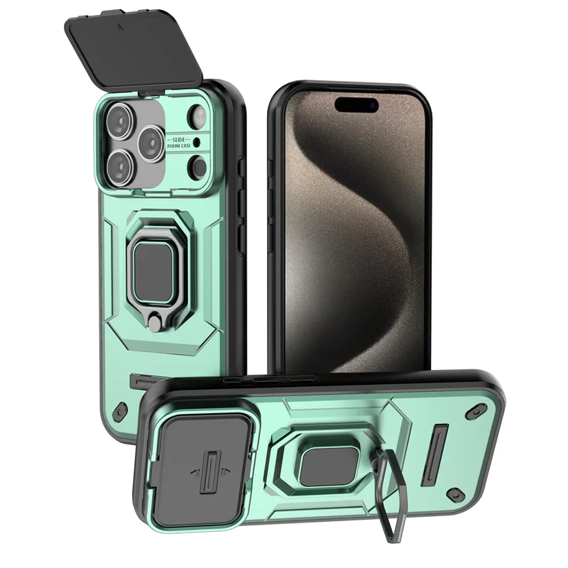 Armor Protective Case with Slide Camera Cover and Ring Holder
