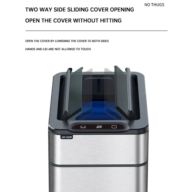 60L Smart Sensor Trash Can Large Capacity Stainless Steel Smart Garbage Bin Luxury Home Kitchen Trash Can For Living Room Bin
