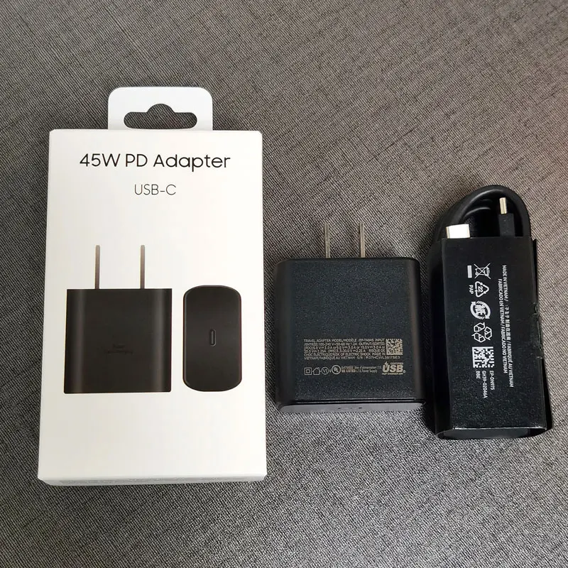 

45W US Plug Charger PD Super Charge Adapter for Galaxy S20 S21 S22 S23 S24 Note 20 Ultra 10 Plus FE Z Flip Fold 5 4 3 2 A73 A72