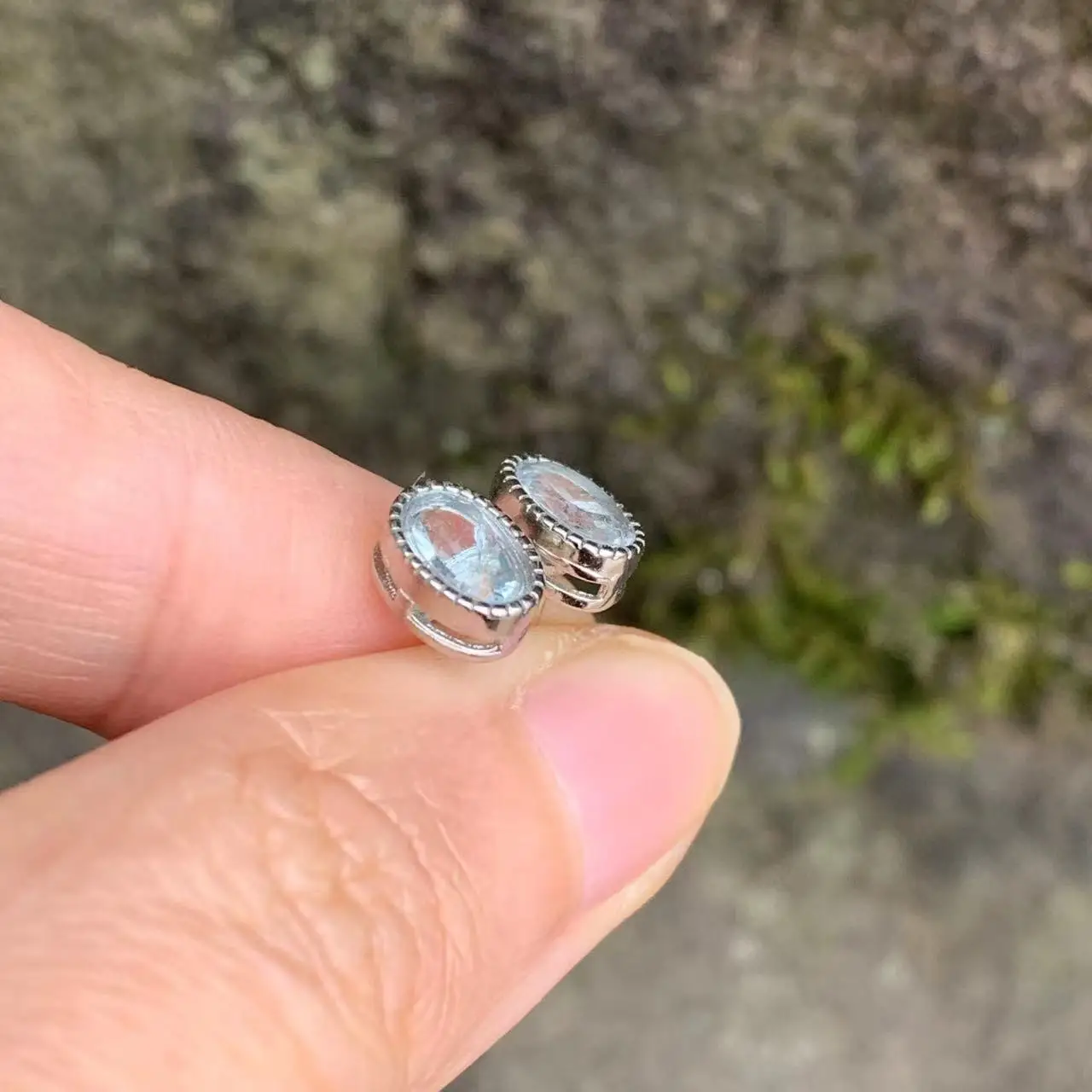 5*3MM Natural Blue Topaz Stud Earrings For Women Real 925 Sterling Silver Vintage Femme Gift Prevent Allergy Fine Jewelry Stone