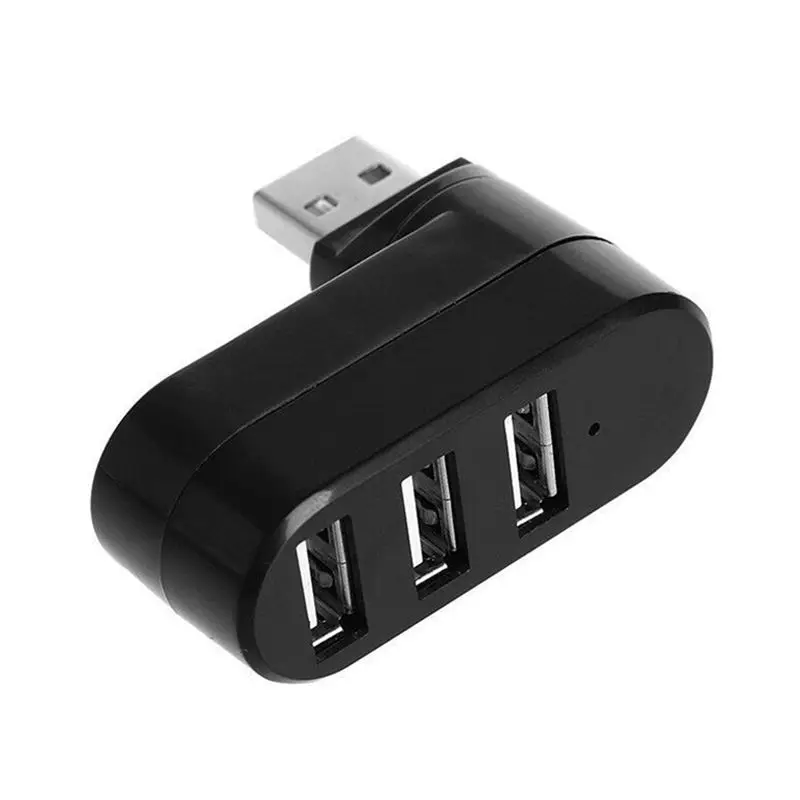 SWXF 3포트 USB 2.0 허브 USB 포트 분배기 USB 2.0 확장기 90 ° -180 ° 노트북 PC 태블릿 프린터 카메라용 각도 조절 가능