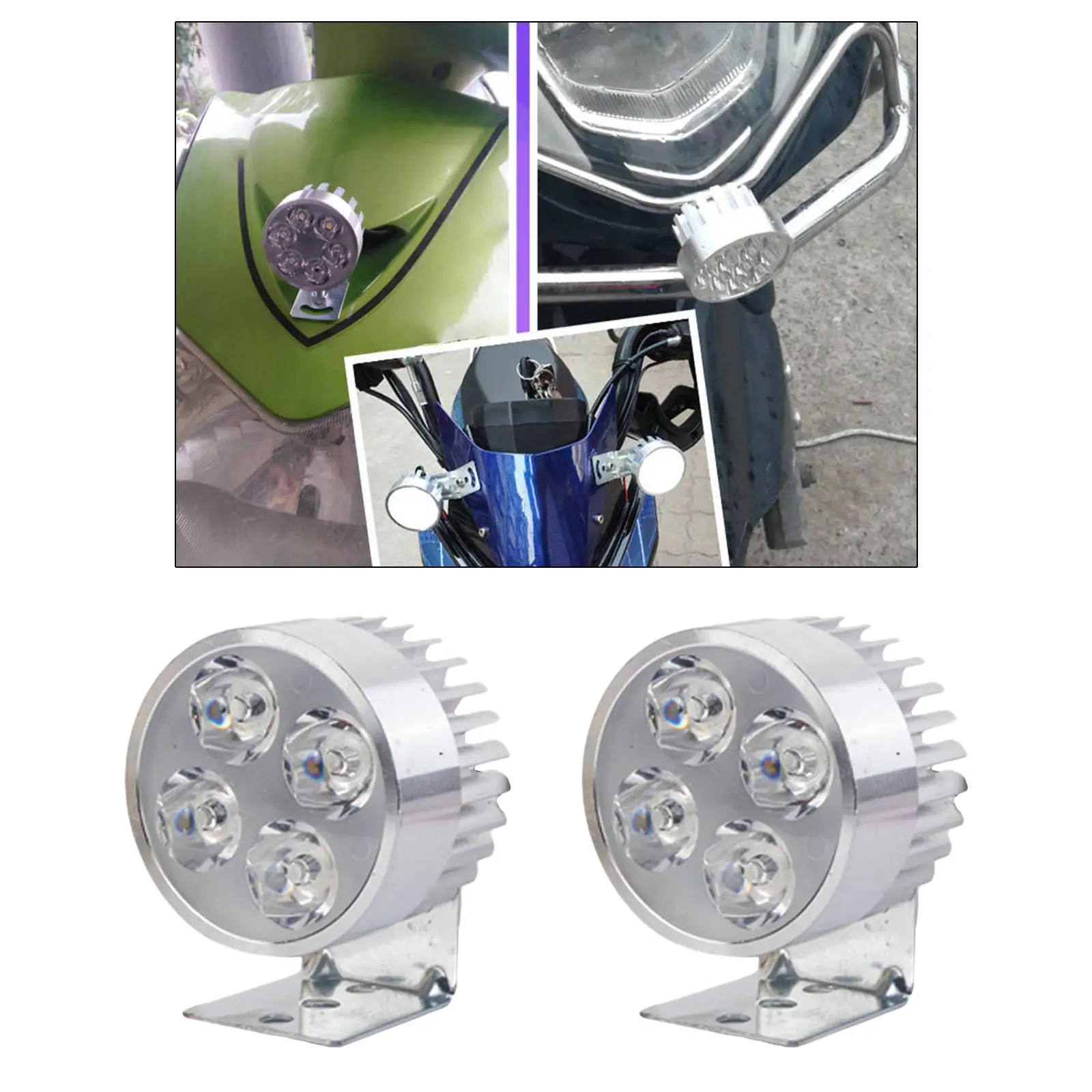 New Universal Motorcycle Motor Double Bright Led Front Light Headlight Motorbike Driving Lamp