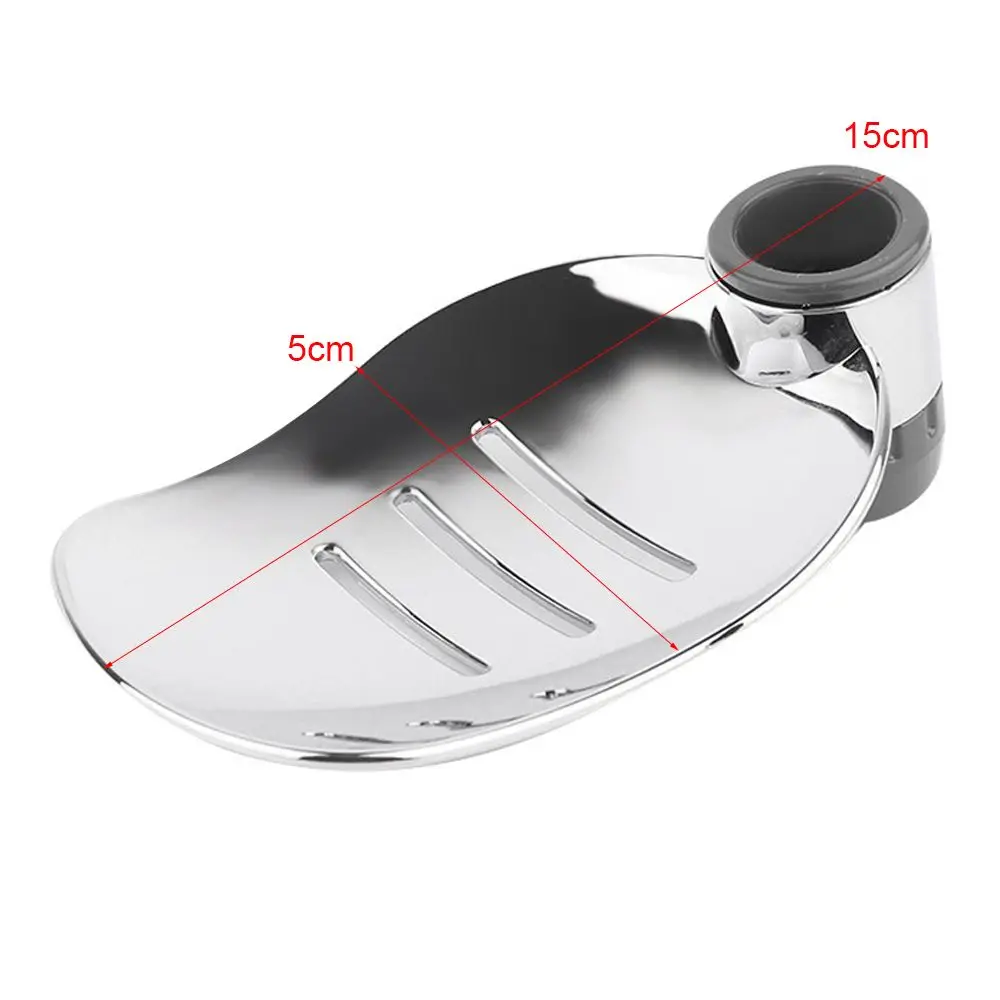 High Quality Soap Dishes Silver ABS Engineering Plastics Soap Holder Leaf Shape Adjustable Rail Slide Tray Bathroom Gadget