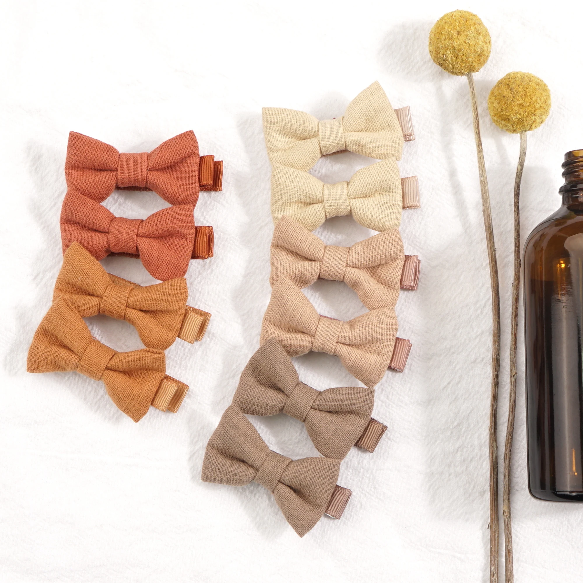 10/20 шт., Детские банты для волос, из натурального хлопка