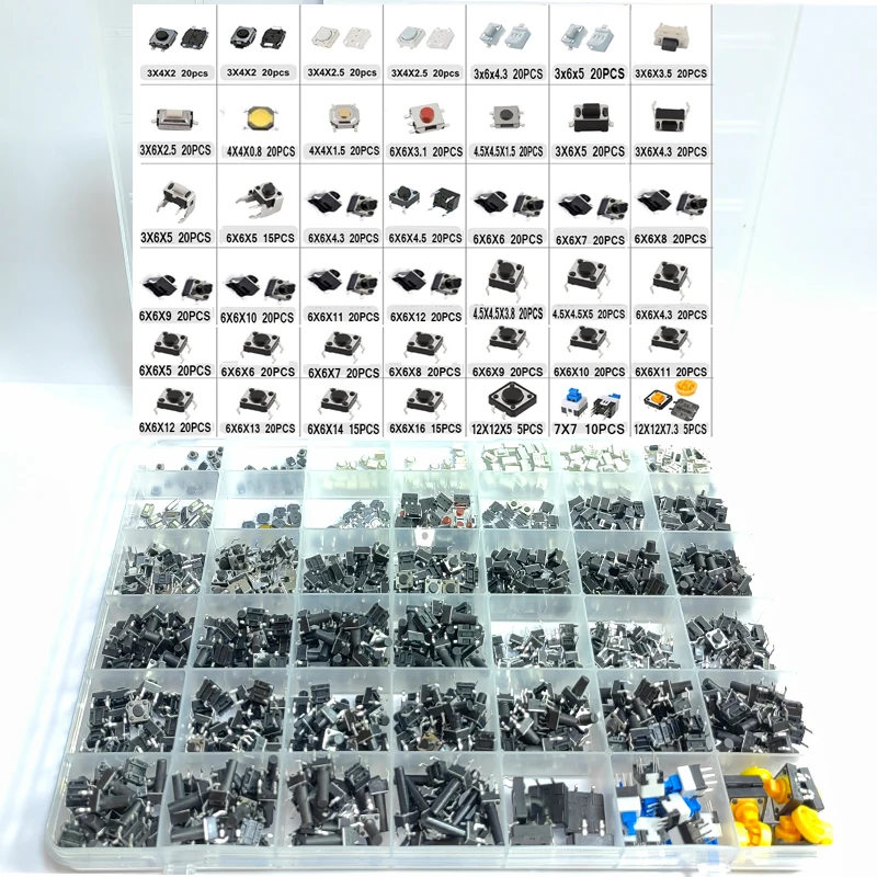 Push Button Switch 785pcs Assortment Kit