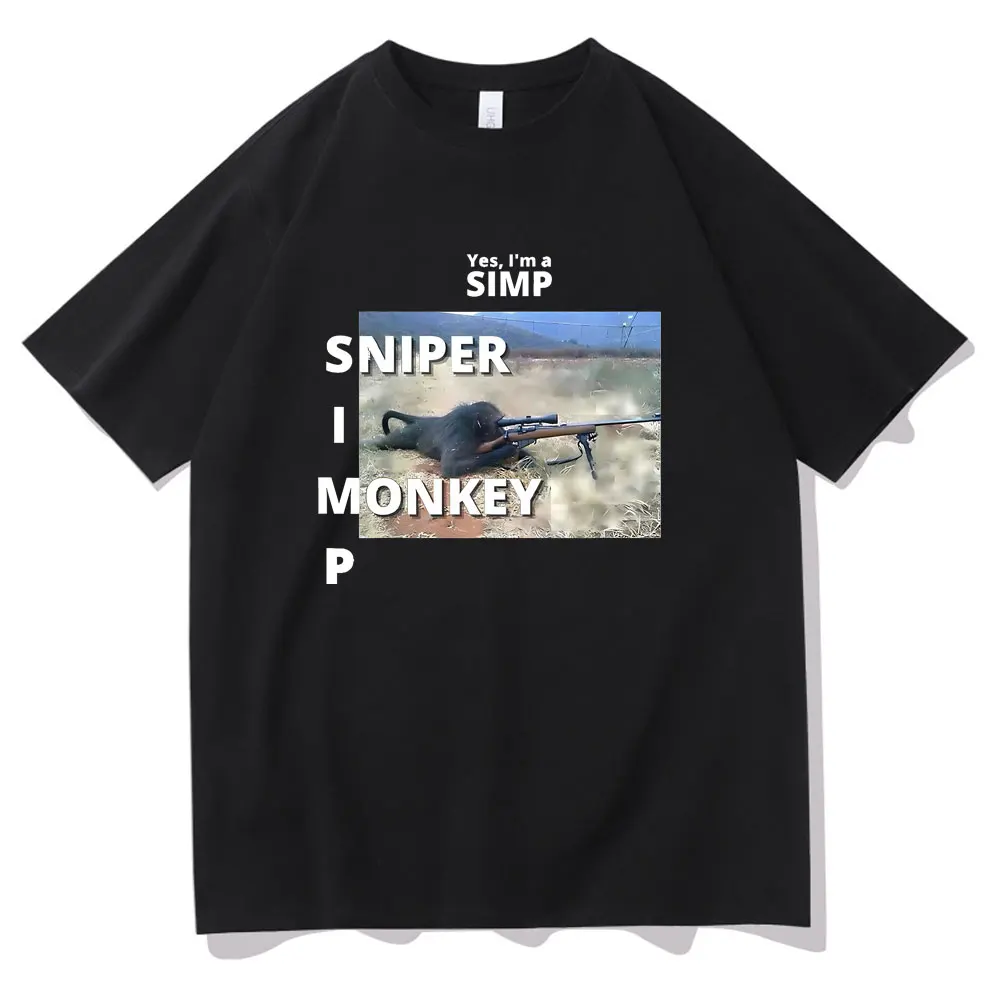 

Funny Sniper Monkey Graphic Print T-shirt Oversized Men Women Short Sleeve Unisex Fashion Casual Tshirt Male Vintage T Shirts