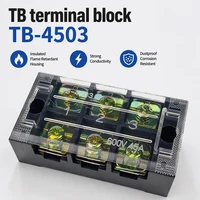 1Pcs TB4503 45A 600V Dual Row Barrier Screw Terminal Block Strip Wire Connector Insulated DIY Electrical Fix Fence High Quality 1