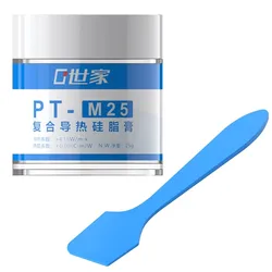 High - Conductivity Thermal Grease with Scraper - 25g Silicone Cooling Compound for CPUs and GPUs, 12W/m·K (PT - M25)