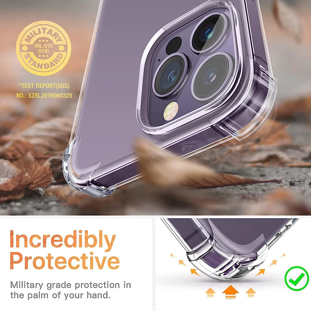 Clear Phone Case iphone case phone case phone protector cover screen protector tempered glass for iPhone 14-7 8 Plus XR XS Max