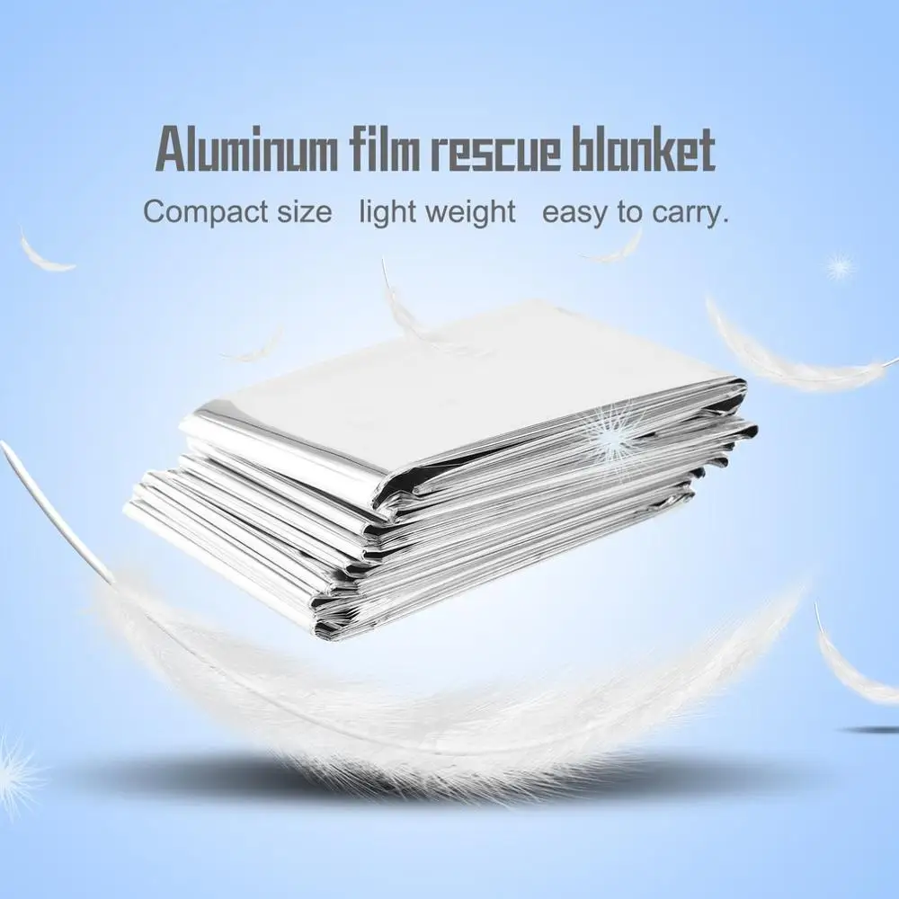 

Waterproof Disposable Outdoor Military Survival Emergency Rescue Space Foil Thermal Blanket First Aid Sliver Curtain