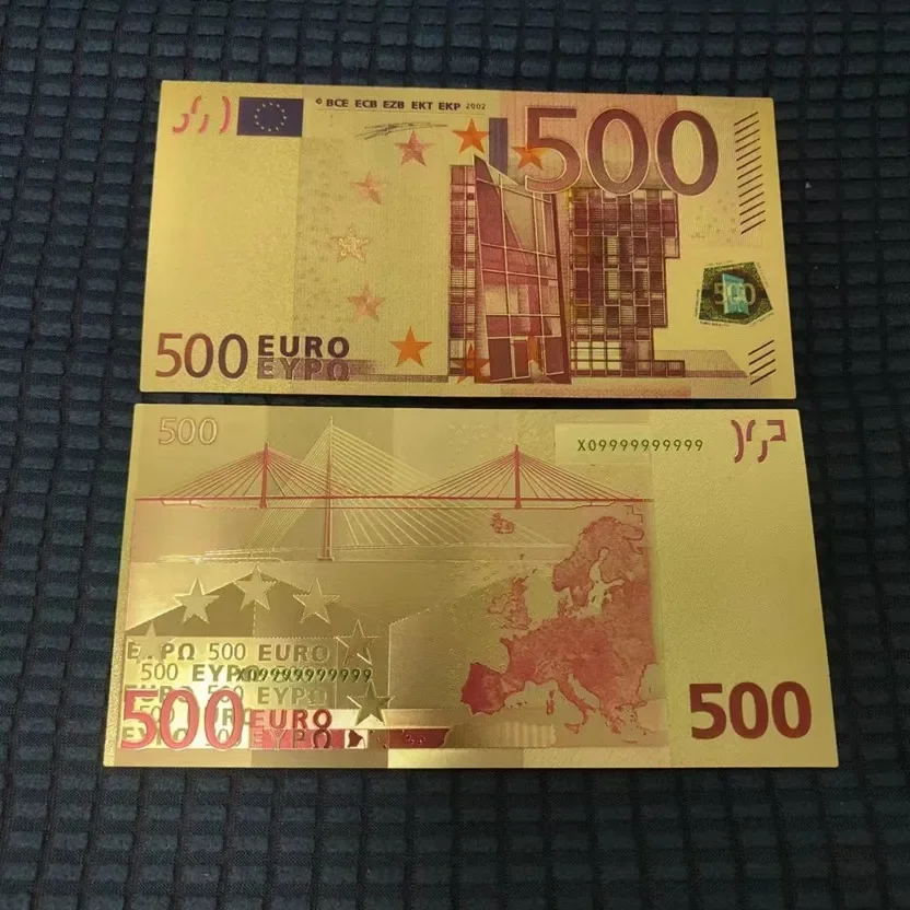 Description Picture 5 of item20/50/100pcs 500 EUR Gold Banknotes In 24K Gold Fake Money for Collection Gold Copy Currency Bill Money Collection
