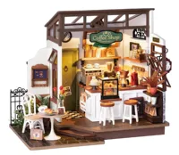 Robotime Rolife No.17 Café Miniature House Kit for Kids Adults DIY Dollhouse  3D Wooden Assembly Building Toys Home Decoration 1