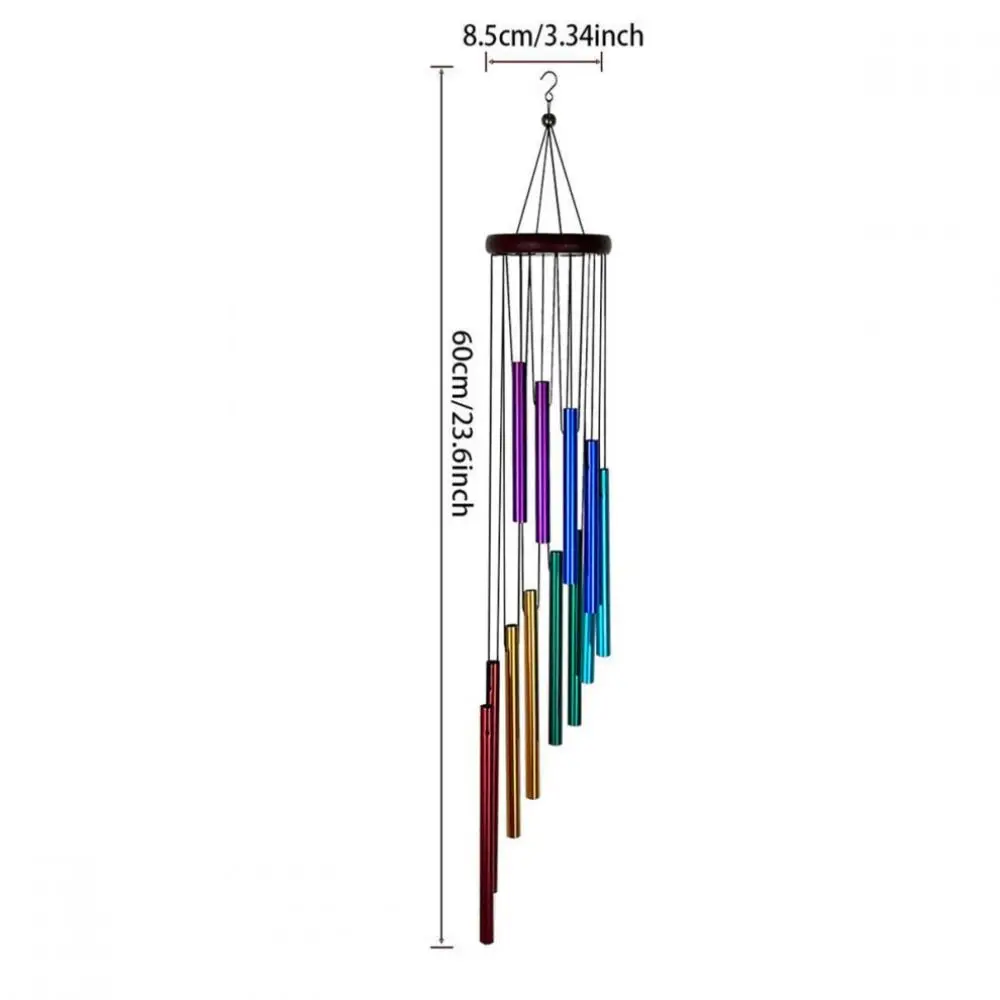 Aluminum Alloy Aluminum Tube Wind Chime 12 Tube Windbell Colorful Tubes Garden Ornaments Ornament Wall Hanging