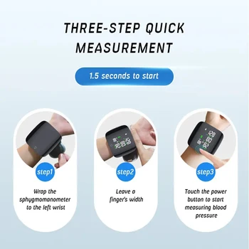 Rechargeable Smart Touch LCD Screen Voice Wrist Blood Pressure Monitor Digital Automatic Tonometer Heart Rate Sphygmomanometer 5
