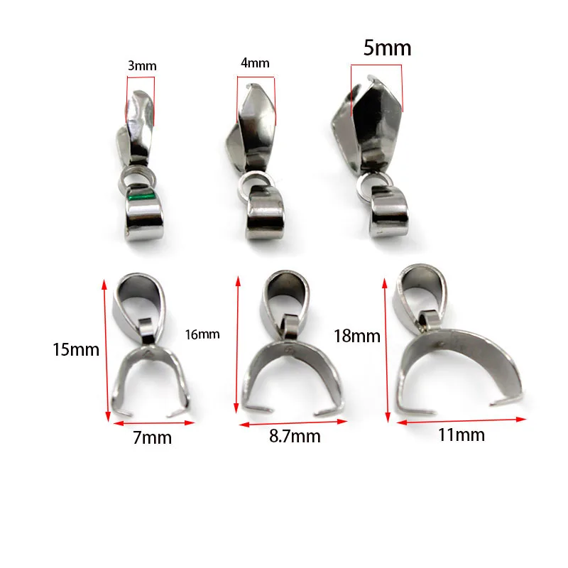 Stainless Steel Black Pendant Clips
