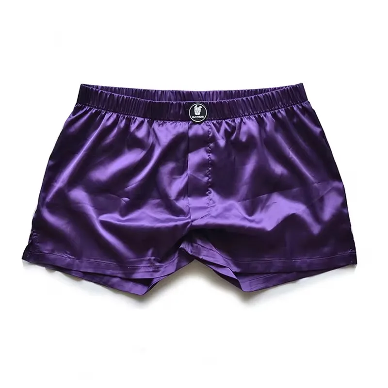 Men's Silk Smooth Sexy Boxers Underwear Low-Rise Lingerie Hot