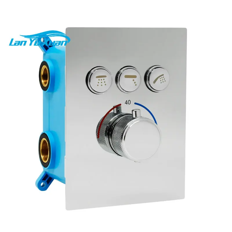 

Modern Smart Chrome Single handle 3 Function brass concealed Thermostatic hot and cold Shower Mixer Diverter valve