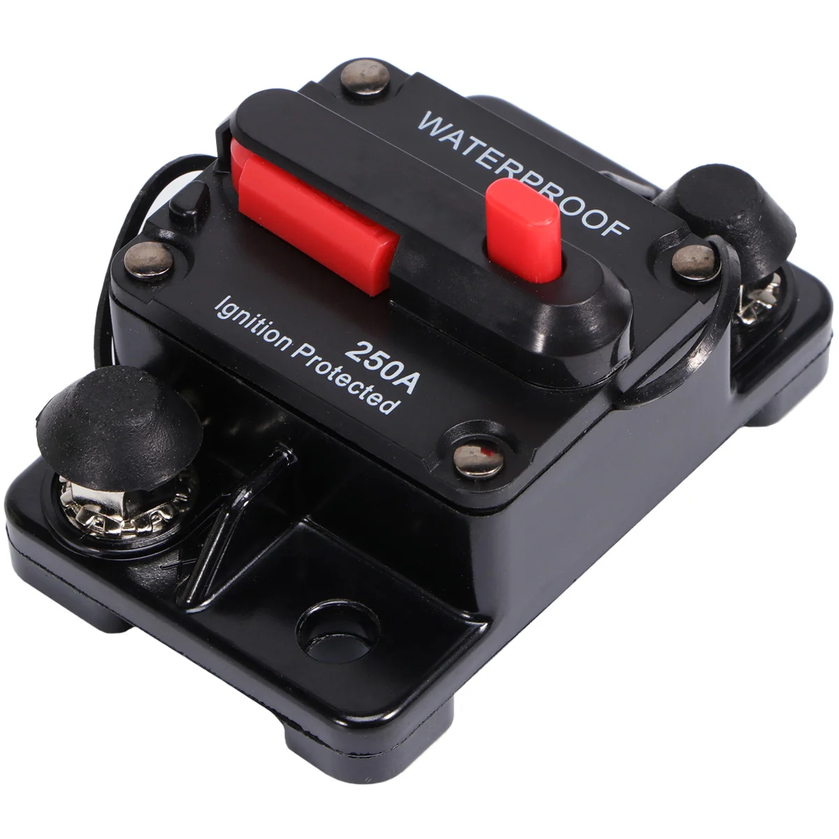 

250A Waterproof High Amp Manual Reset Dual Stud Circuit Breaker with (Black)