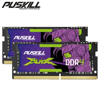 PUSKILL 메모리 램, 노트북 메모리용 Sodimm 노트북, DDR4, 16GB, 8GB, 4GB, 3200MHz, 2666MHz, 2400MHz, 260 핀, 2 개