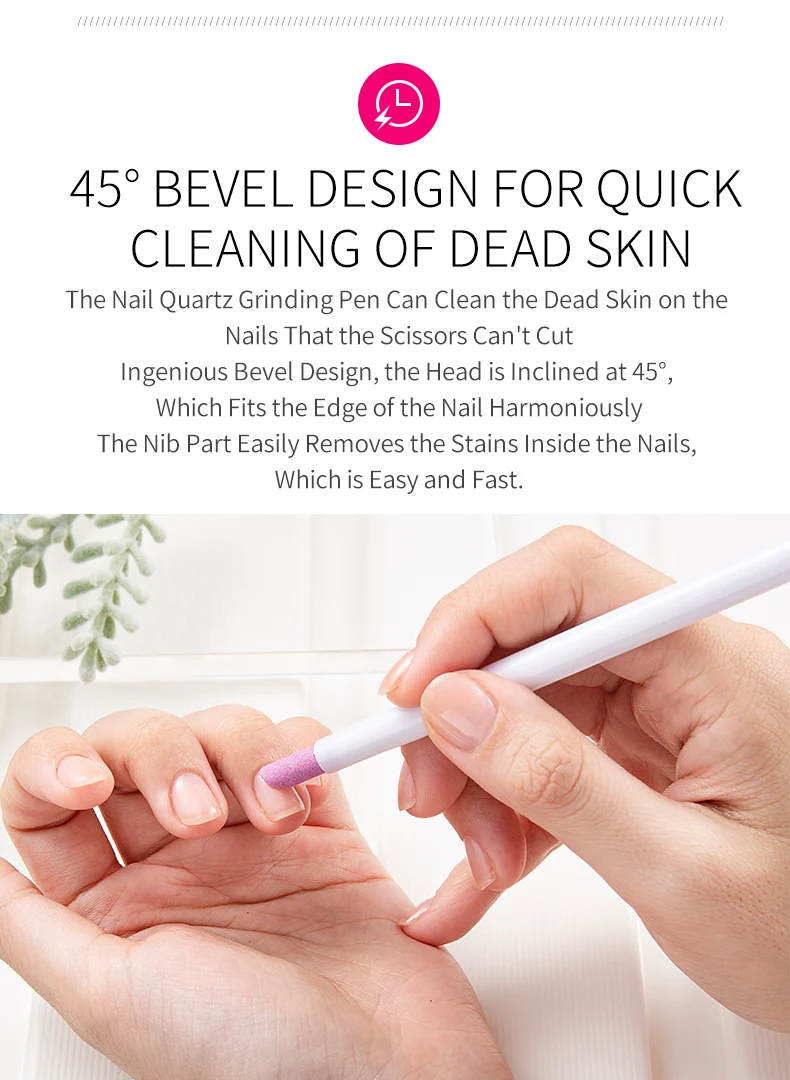 Description Picture 4 of item5Pcs Quartz Pen Nail  Cuticle Pushers Nail Polish Manicure Stick Nail Files Grinding Pen Dead Skin Remover for Natural Nail