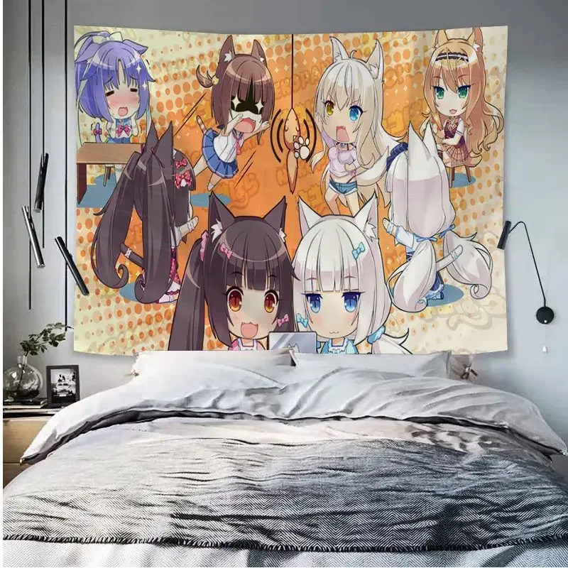 Tapestry Decor Anime Wall Decor Wall Flag Decor Cute Anime Girls Tapestry Japanese Style Art Sci Fi Room Home Decor Decorative Wall Hanging Blanket Bedroom Living Room Dorm