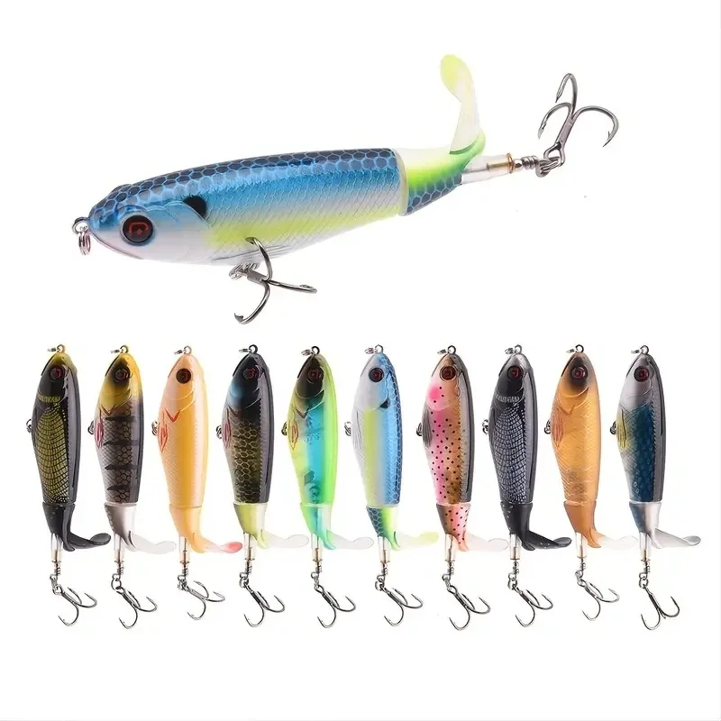 Fishing Lures With Floating Rotating Tail Topwater Bait Freshwater Saltwater Lures For Carp Bass Pike 10.5cm/17g
