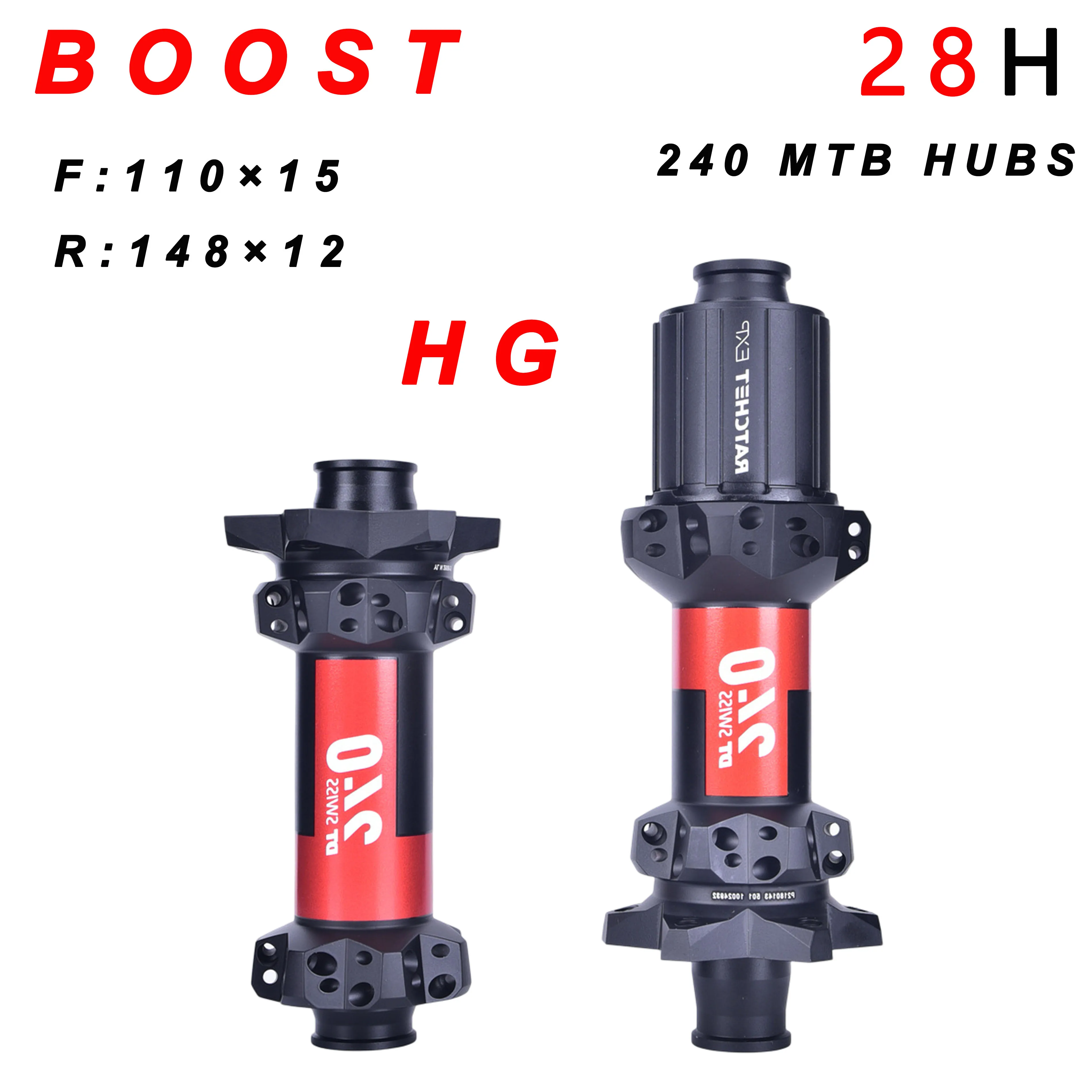 DT Swiss Original 240 MTB Bike Straight Pull Hubs,28H 6 Bolt