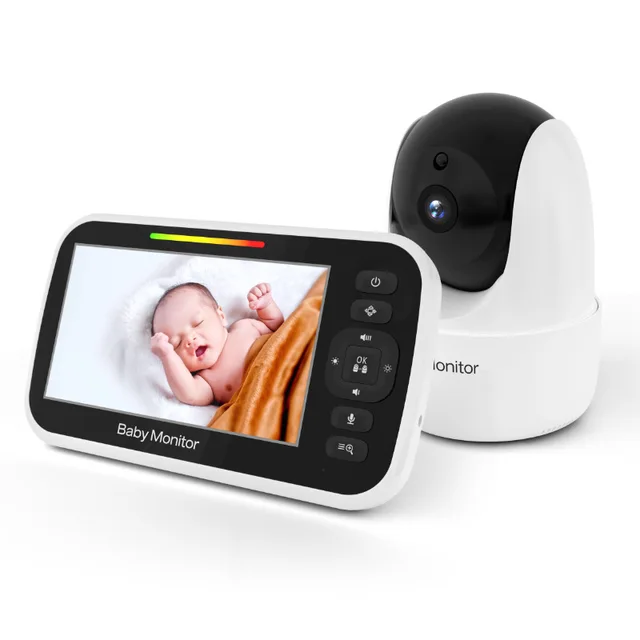 5Inch Wireless PTZ  Baby Monitor Temperature Monitoring VOX Feeding Remind Intercom BabySistter Nanny Cam Long Range Baby Camera 3