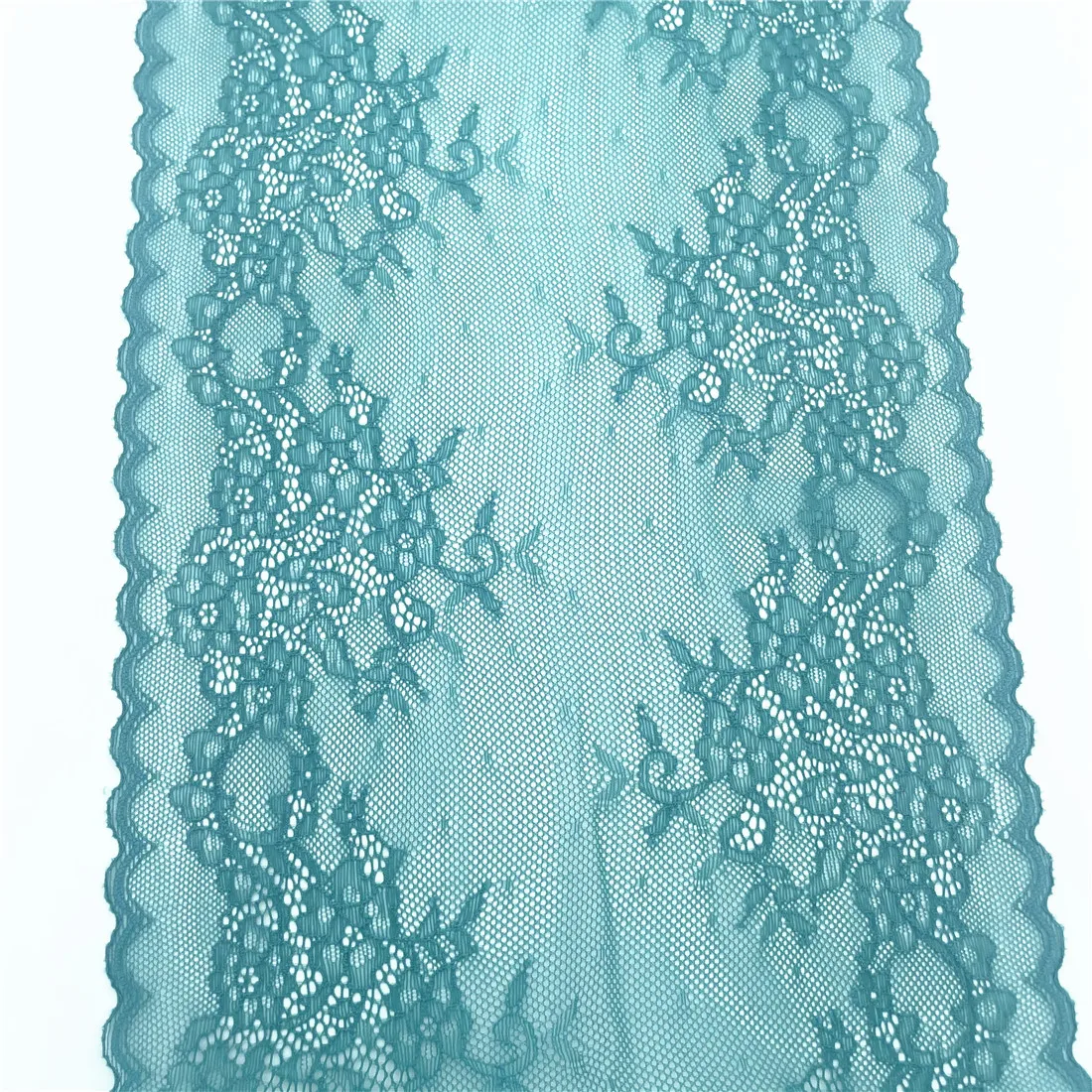 3y/lot Width 23cm Soft Teal Blue Verdigris Elastic Lace 4