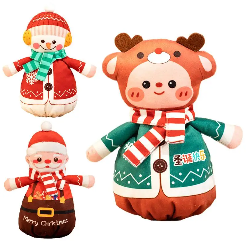 

Candy Bags With Elk Snowman Creative Cookie Bags With Elk Snowman Santa Handheld Small Christmas Goody Holiday Party Favors