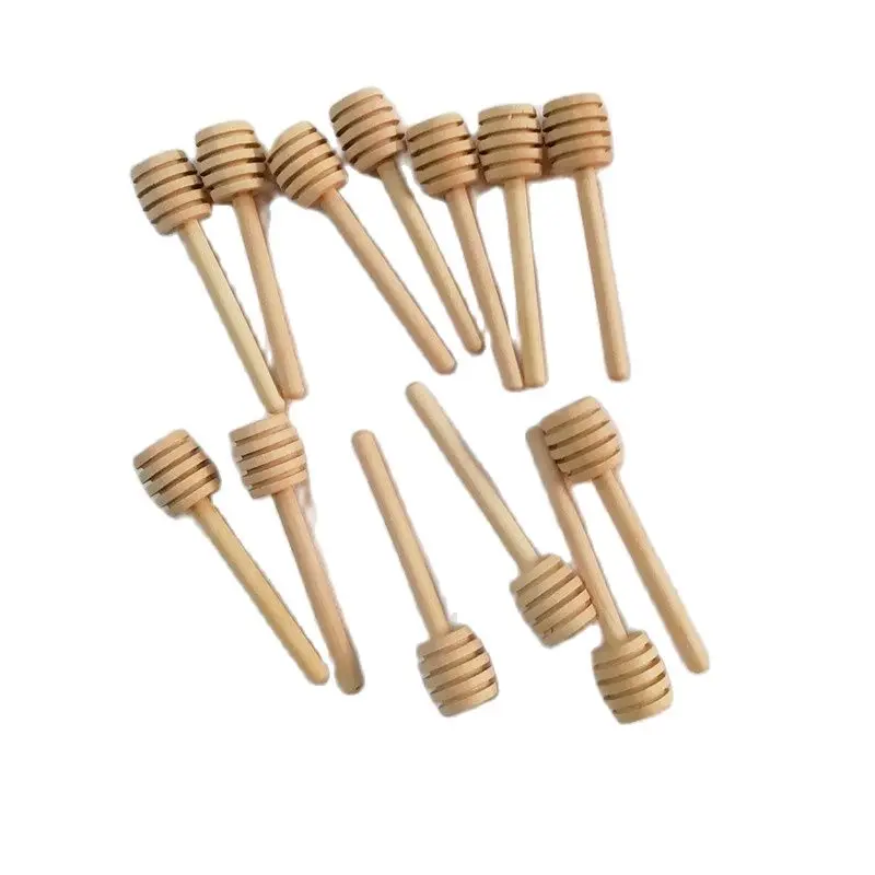 100pcs 8cm 10cm Mini Wooden Honey Stick Extractor Jar Wood Honey Dipper Party Supply,glass honey dipper sticks