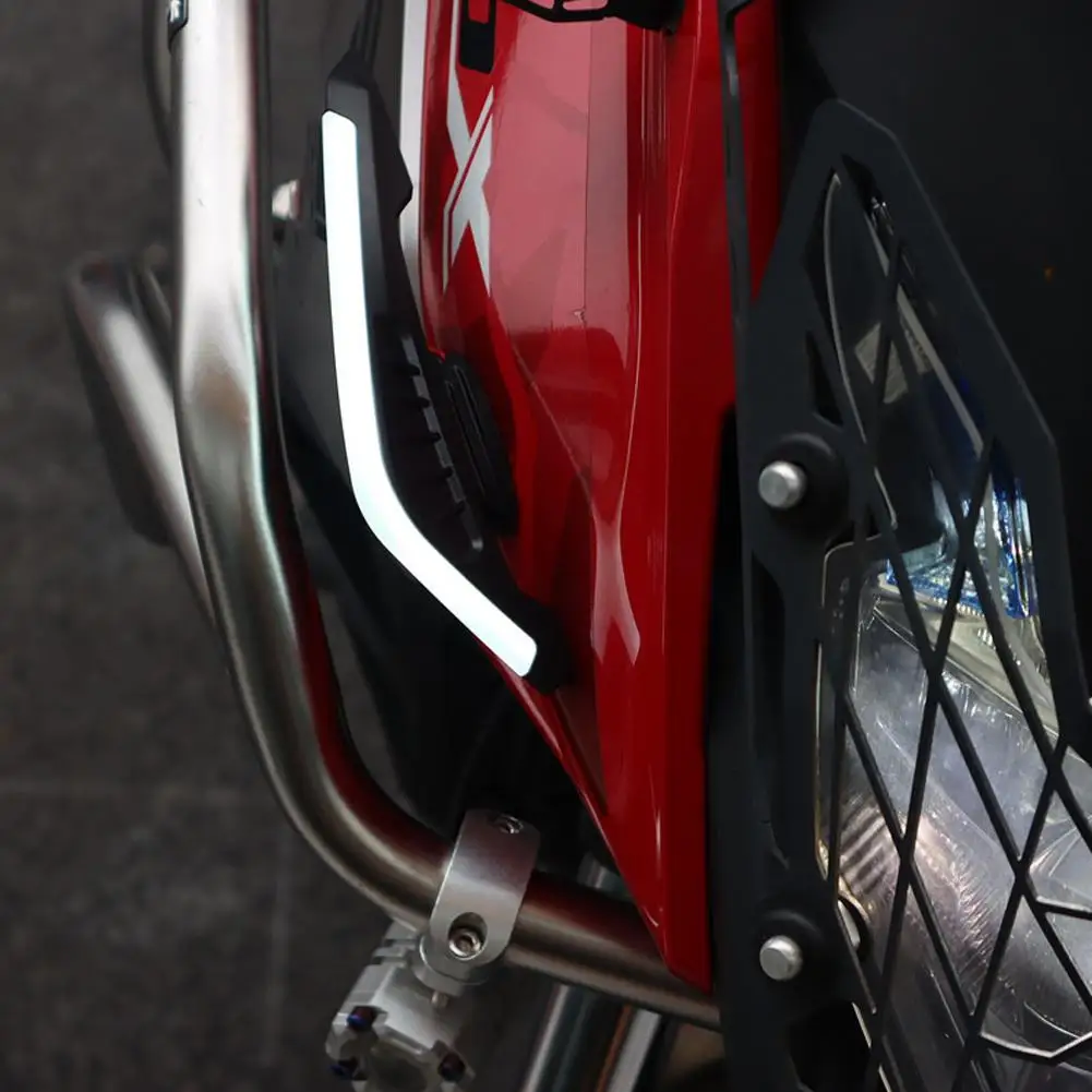 Motorcycle led lights motorcycle accessories 2Pcs motorcycle front side spoiler winglets-aerodynamic wing set with LED light adhesive sticker universal fit