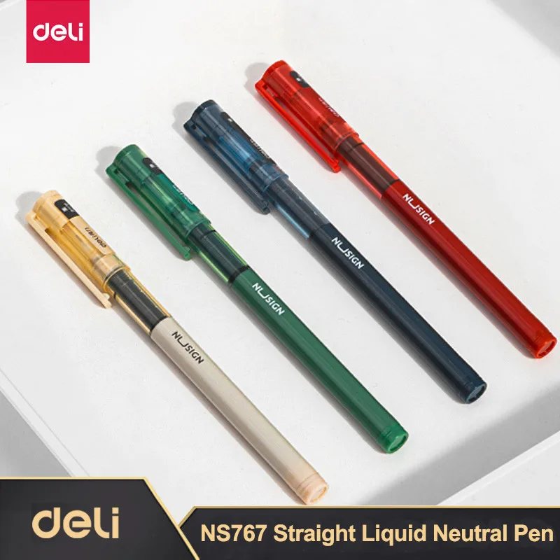 

1 шт. канцелярские принадлежности Deli NS767, прямая жидкая нейтральная ручка, рандомная ручка с упрощенным шрифтом для учеников, 0,5 мм, быстросохнущая