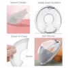 2pcs Silicone Breast Milk Collector with Stand& Scale-Wearable Soft Breast Shell,2oz/60ml Reusable Nursing Cups,Breastmilk Saver 6
