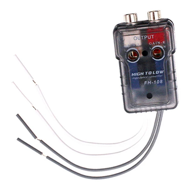 High Level Speaker Signal To Low Level RCA Adapter Car Audio High To Low Subwoofer Converter 2