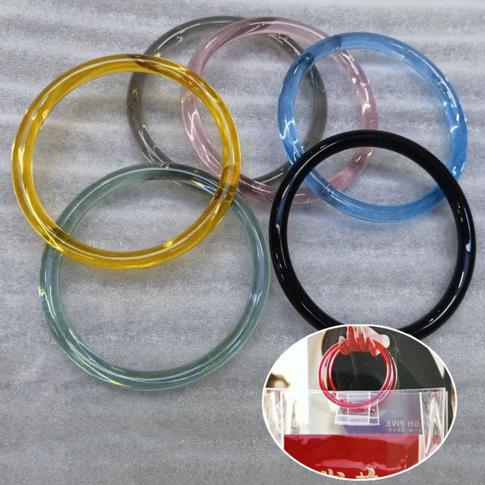 

DIY Replacement Round Plastic Bag Handle Ring 9/10/12.5cm Transparent Light Pink Bag Handle Woven Bag Handles Handbag Accessory
