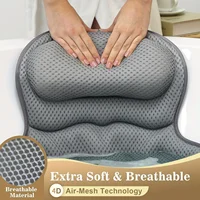Oreiller de bain de luxe 1 pièce avec maille d'air 3D et aspiration sécurisée |   Support cou/dos, lavable en machine, usage domestique/Spa 3