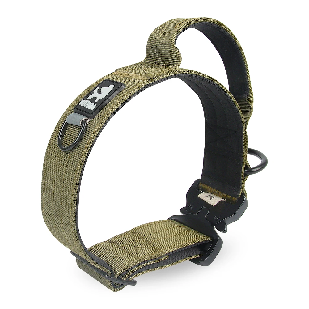 Taktisches Hundehalsband Mit Griff – Verstellbar, Nylon, Robuste Metallschnalle Für Training