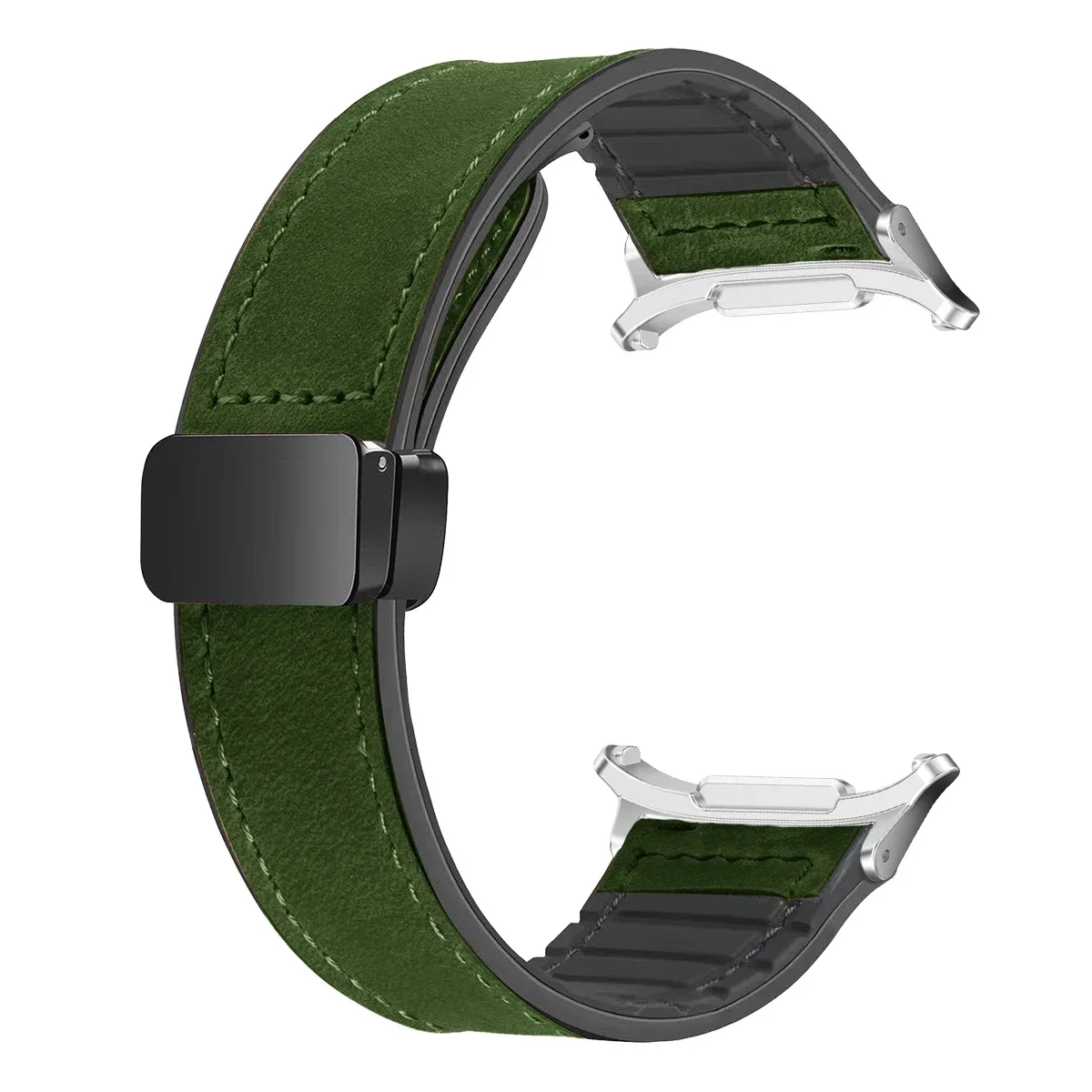 Premium Leather Silicone Magnetic Band Bracelet
