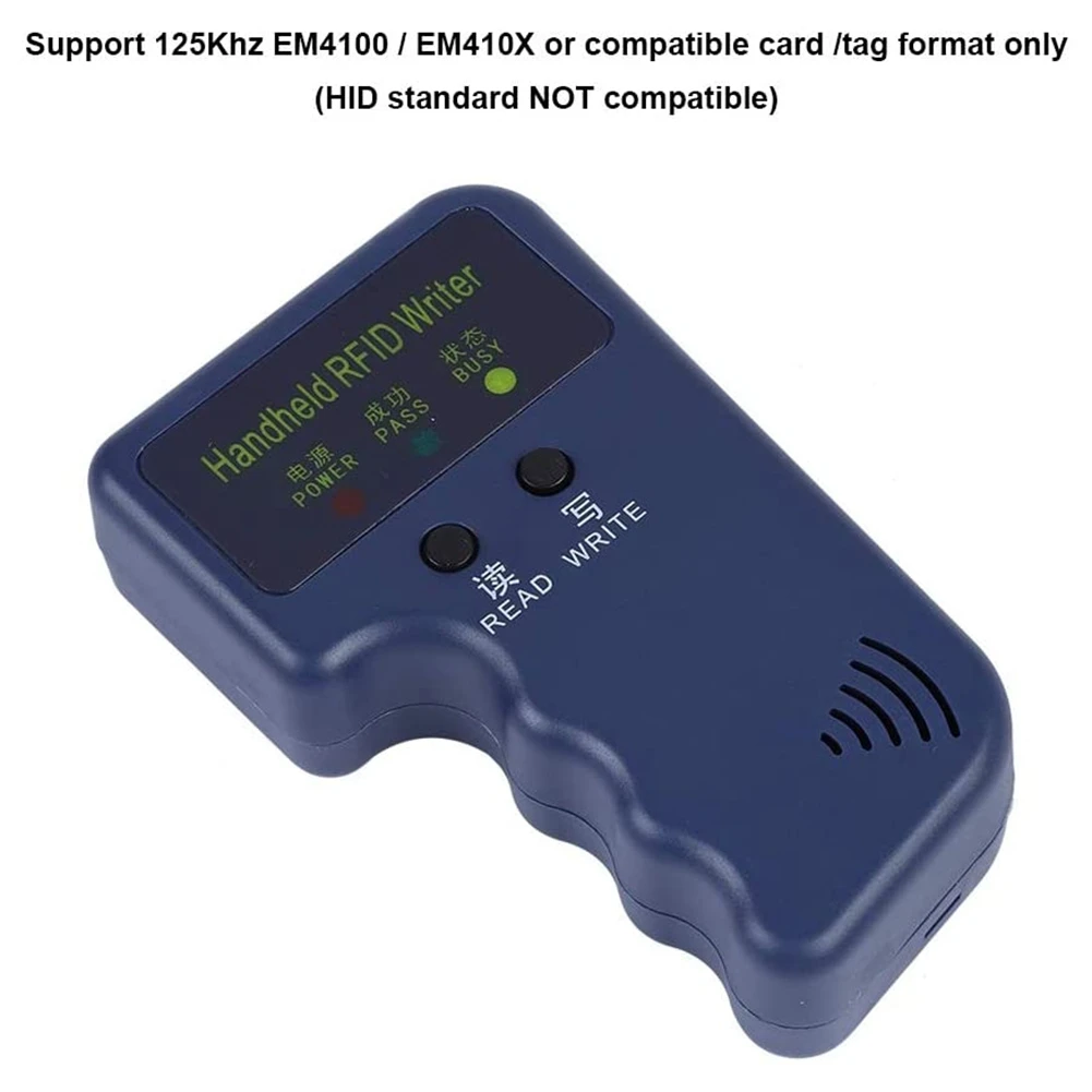 A55T 휴대용 125Khz RFID ID 카드 리더기(5개 라벨 포함)는 EM4100/EM410X를 지원하여 출입 통제에 사용 가능합니다.