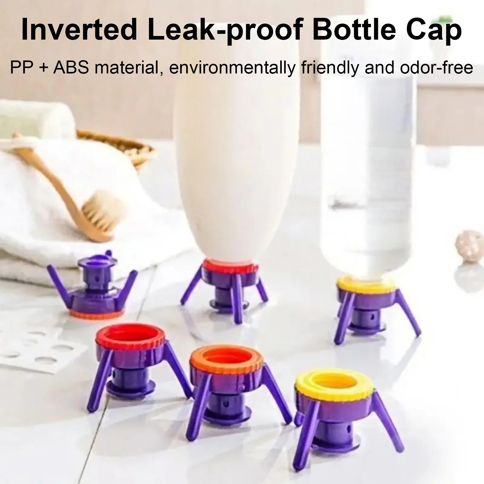 

Multi-functional Inverted Bottle Cap Tripod Stand Shower Gel Shampoo Seasoning Drinks Leak-Proof Bottle Cap for Kitchen Bathroom