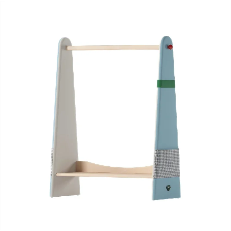 **Children's hanger Soft bag Solid wood floor hanger Middle children's multi-functional fabric Storage rack