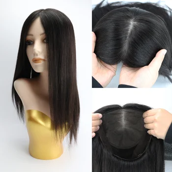 Parrucca piena in pizzo con base in seta legata a mano, veri capelli europei Remy, aspetto naturale del cuoio capelluto, leggero, sottile, traspirante, pre pizzicato per le donne