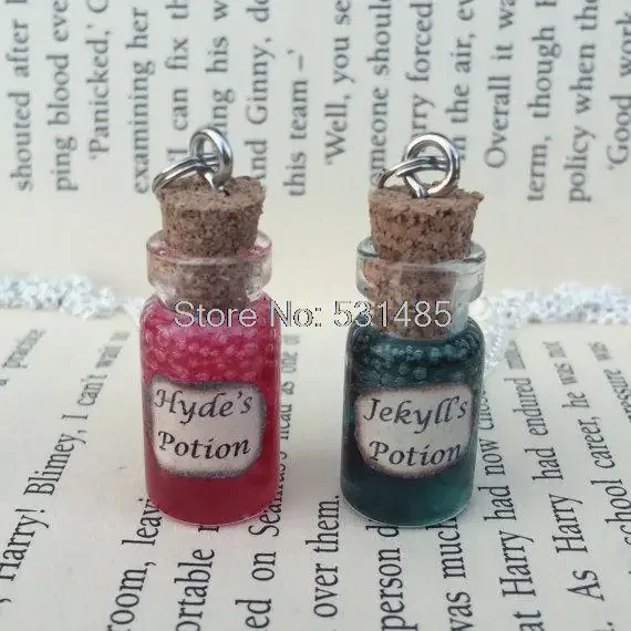 

12pcs/lot Jekyll's , Hyde's Potion and Blood Bottle Necklace Pendant inspired by Jekyll and Hyde