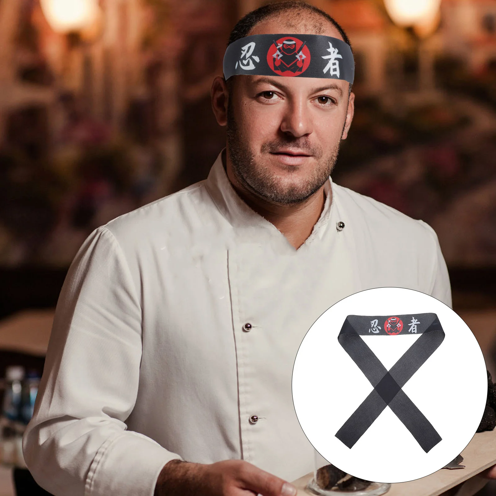 

Japanese Chef Headband Karate Hairband Bushido Bandana Hachimaki Cooking Sports Cosplay Costume Headwear Accessories