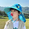Kids Bucket Hat with Whistle Outdoor Cute UV Protection Beach Cap Boy Girl Summer Hat Breathable UV Protection 1